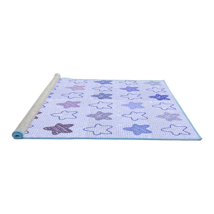 Sideview of Machine Washable Transitional Lavender Blue Rug, wshpat3300blu
