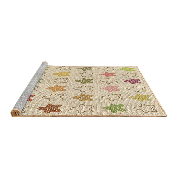Sideview of Machine Washable Transitional Vanilla Gold Rug, wshpat3300brn