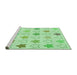 Sideview of Machine Washable Transitional Mint Green Rug, wshpat3300grn