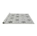 Sideview of Machine Washable Transitional Platinum Gray Rug, wshpat3300gry