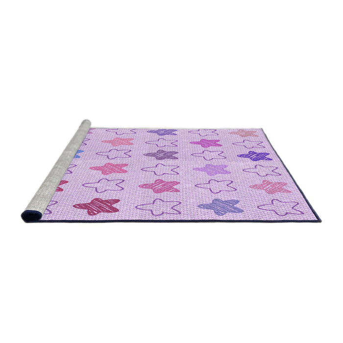 Sideview of Machine Washable Transitional Purple Rug, wshpat3300pur