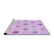 Sideview of Machine Washable Transitional Purple Rug, wshpat3300pur