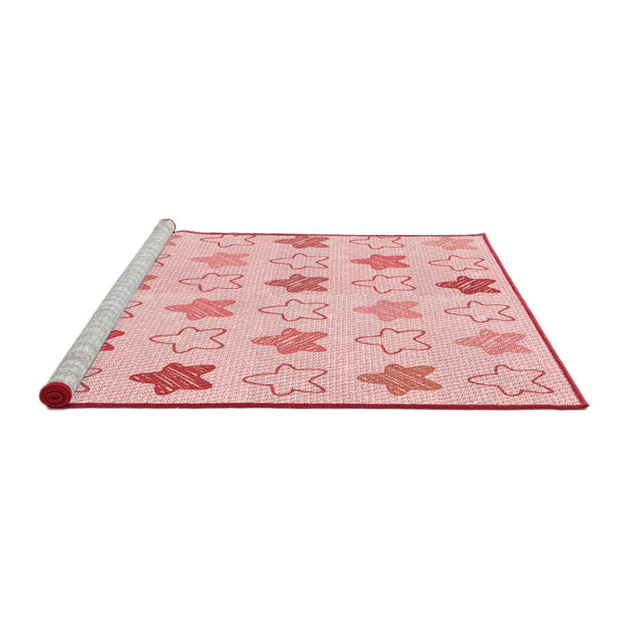 Sideview of Machine Washable Transitional Light Rose Pink Rug, wshpat3300rd