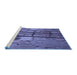 Sideview of Machine Washable Transitional Medium Slate Blue Rug, wshpat3301blu