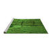 Sideview of Machine Washable Transitional Deep Emerald Green Rug, wshpat3301grn