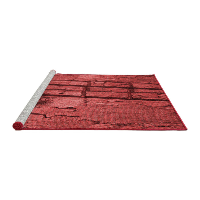 Sideview of Machine Washable Transitional Red Rug, wshpat3301rd