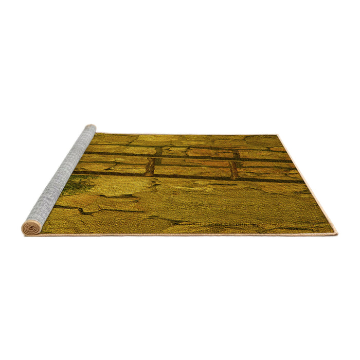 Sideview of Machine Washable Transitional Dark Bronze Brown Rug, wshpat3301yw