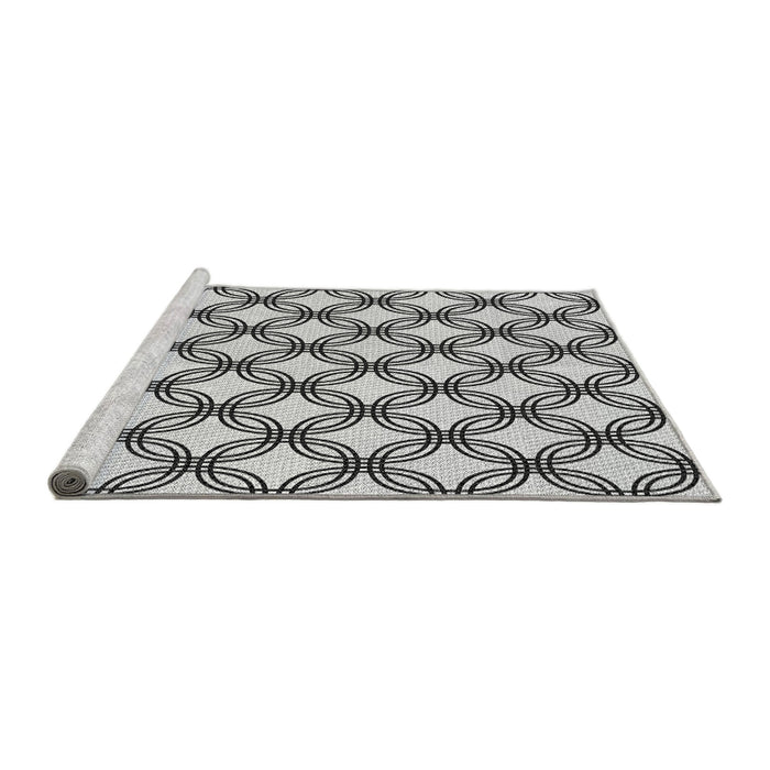 Sideview of Machine Washable Transitional Platinum Gray Rug, wshpat3302gry