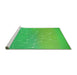 Sideview of Machine Washable Transitional Neon Green Rug, wshpat3303grn