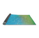 Thickness of Patterned Turquoise Green Rug, pat3303lblu