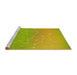 Sideview of Machine Washable Transitional Green Rug, wshpat3303yw