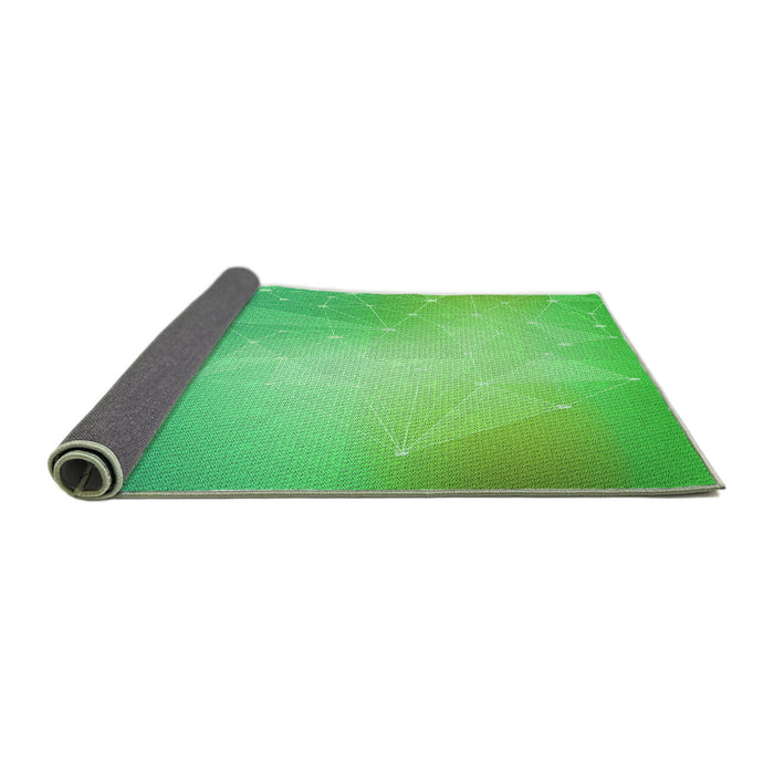 Thickness of Patterned Neon Green Rug, pat3304grn