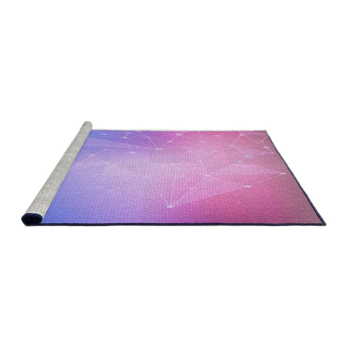 Sideview of Machine Washable Transitional Bright Lilac Purple Rug, wshpat3304pur