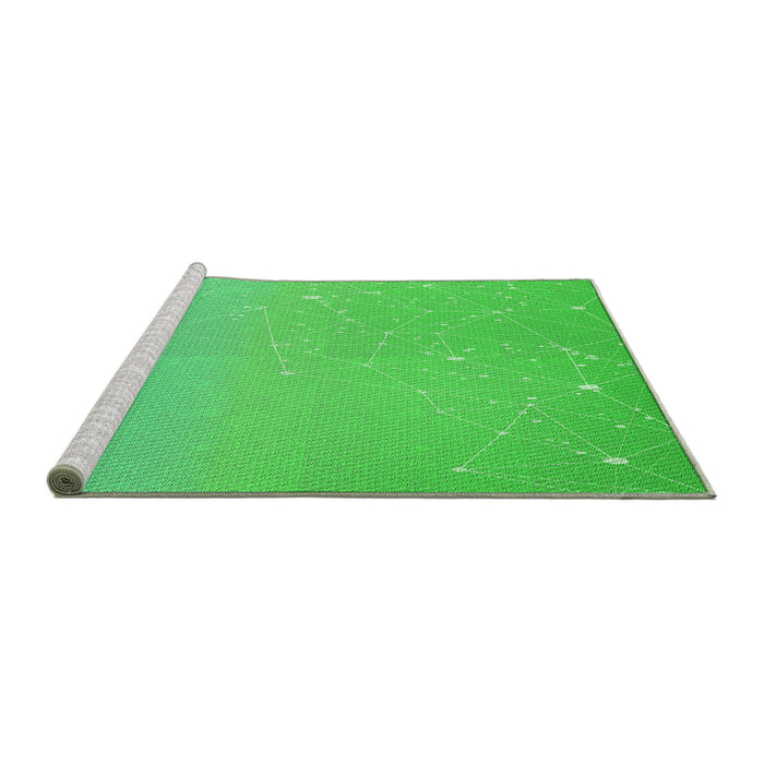 Sideview of Machine Washable Transitional Neon Green Rug, wshpat3305grn