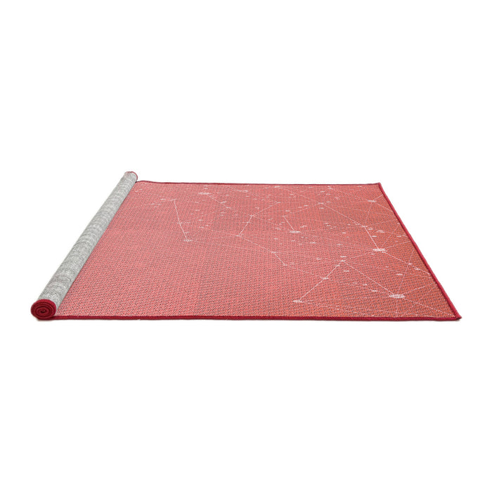 Sideview of Machine Washable Transitional Fire Red Rug, wshpat3305rd