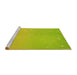 Sideview of Machine Washable Transitional Pistachio Green Rug, wshpat3305yw