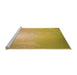 Sideview of Machine Washable Transitional Saffron Yellow Rug, wshpat3306org