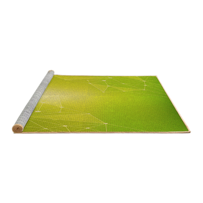 Sideview of Machine Washable Transitional Pistachio Green Rug, wshpat3306yw
