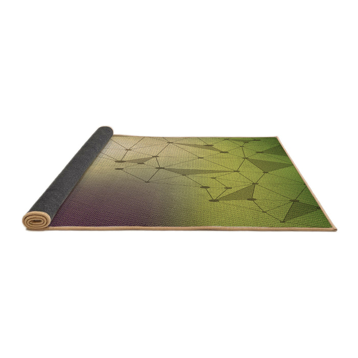 Thickness of Patterned Metallic Gold Rug, pat3307brn