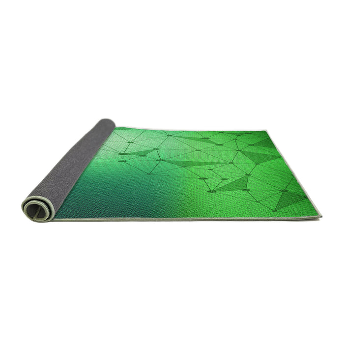 Thickness of Patterned Neon Green Rug, pat3307grn