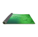 Thickness of Patterned Neon Green Rug, pat3307grn