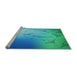 Sideview of Machine Washable Transitional Blue Ivy Blue Rug, wshpat3307lblu