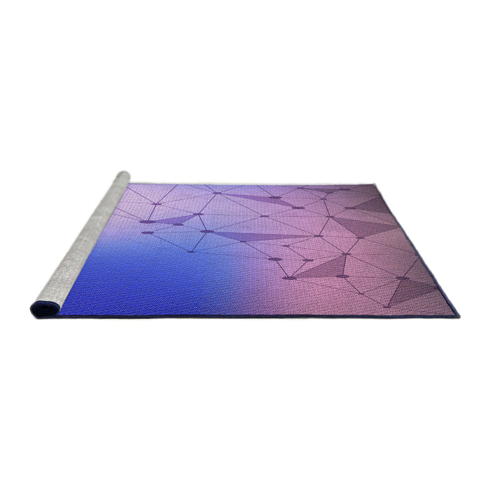 Sideview of Machine Washable Transitional Slate Blue Rug, wshpat3307pur