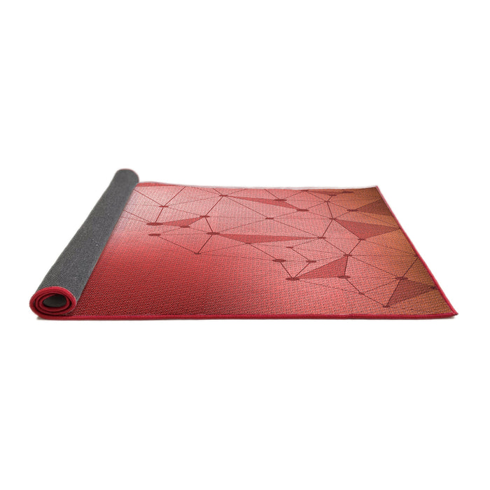 Thickness of Patterned Ruby Red Rug, pat3307rd