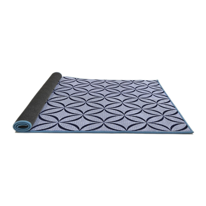 Thickness of Patterned Lavender Blue Rug, pat3308blu