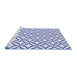 Sideview of Machine Washable Transitional Lavender Blue Rug, wshpat3308blu