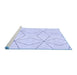 Sideview of Machine Washable Transitional Lavender Blue Rug, wshpat3309blu