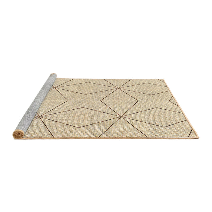 Sideview of Machine Washable Transitional Vanilla Gold Rug, wshpat3309brn
