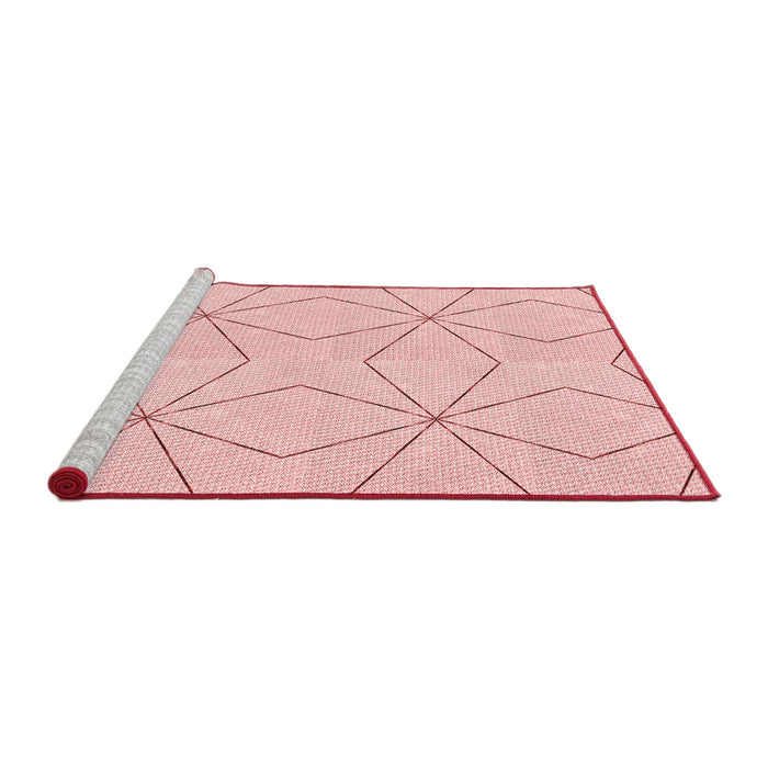 Sideview of Machine Washable Transitional Pastel Red Pink Rug, wshpat3309rd