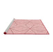 Sideview of Machine Washable Transitional Pastel Red Pink Rug, wshpat3309rd