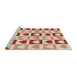 Sideview of Machine Washable Transitional Red Rug, wshpat331brn