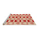 Sideview of Machine Washable Transitional Deep Peach Orange Rug, wshpat331org