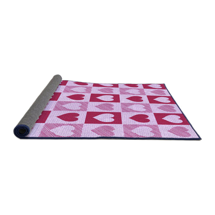 Thickness of Patterned Neon Hot Pink Rug, pat331pur