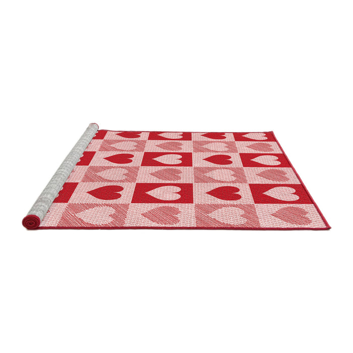 Sideview of Machine Washable Transitional Pink Rug, wshpat331rd