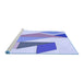 Sideview of Machine Washable Transitional Blue Rug, wshpat3311blu