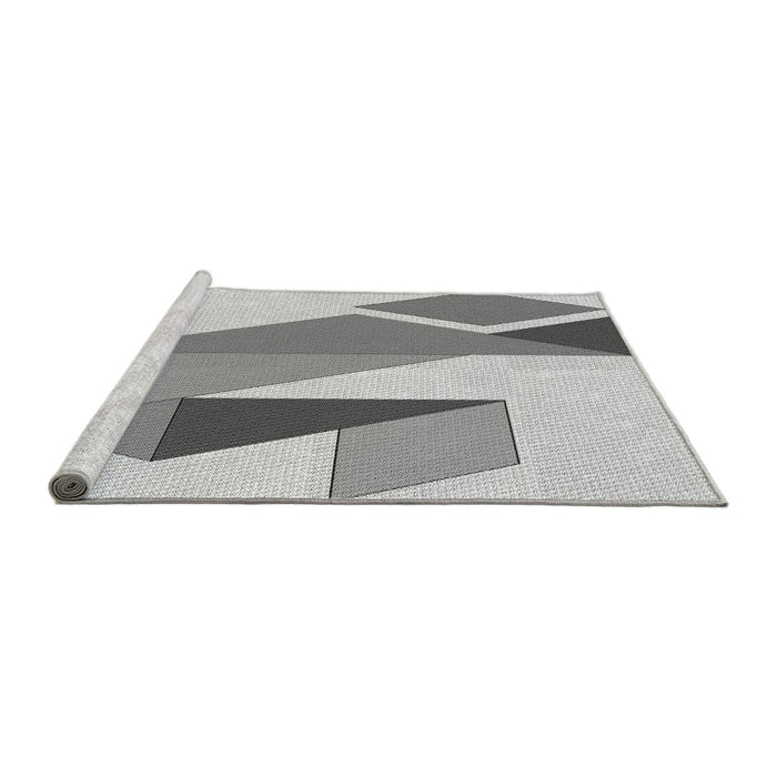 Sideview of Machine Washable Transitional Gray Rug, wshpat3311gry