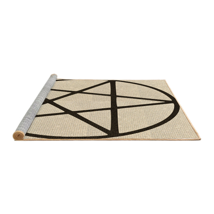 Sideview of Machine Washable Transitional Wheat Beige Rug, wshpat3312brn