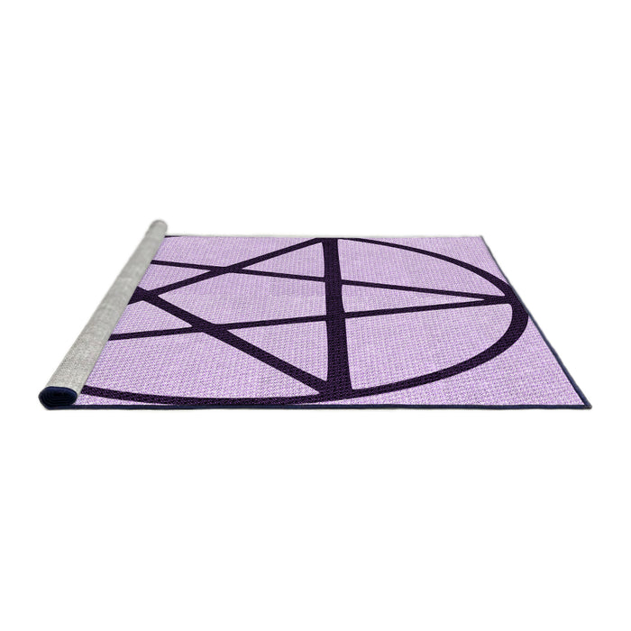Sideview of Machine Washable Transitional Orchid Purple Rug, wshpat3312pur