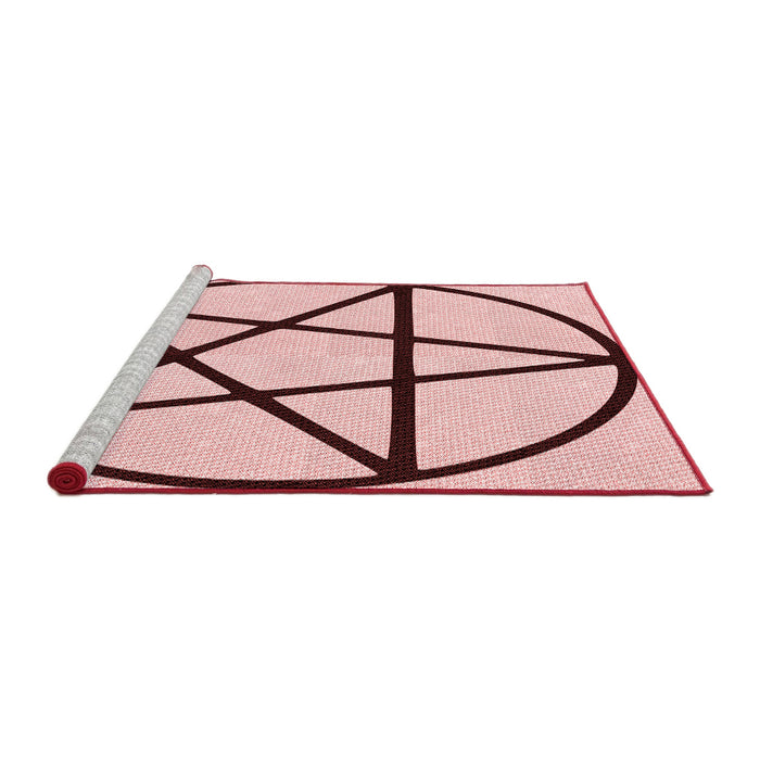 Sideview of Machine Washable Transitional Light Rose Pink Rug, wshpat3312rd