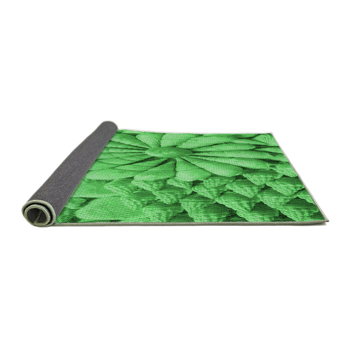Thickness of Patterned Neon Green Rug, pat3313grn
