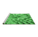 Sideview of Machine Washable Transitional Neon Green Rug, wshpat3313grn