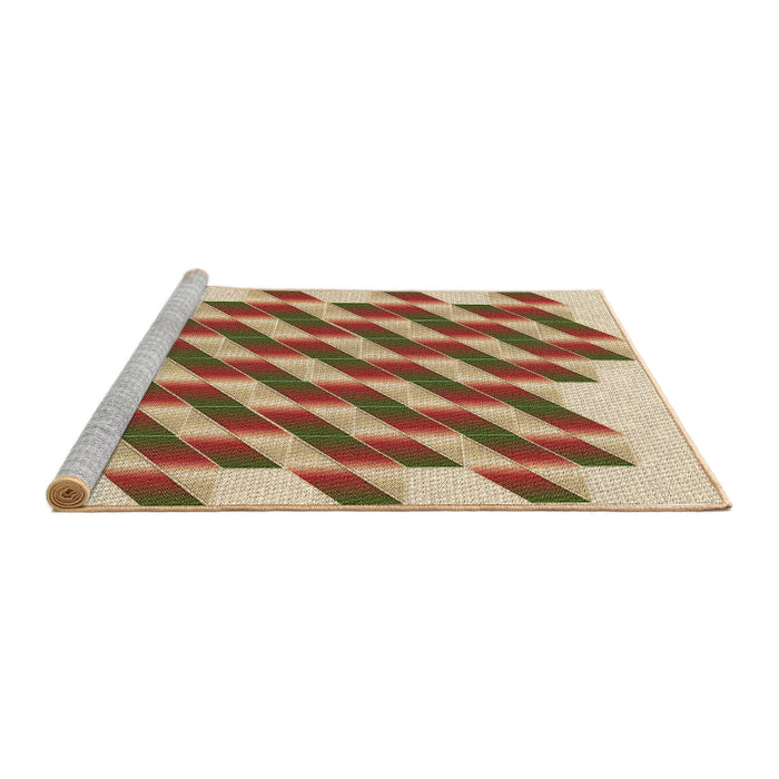 Sideview of Machine Washable Transitional Mahogany Brown Rug, wshpat3314brn