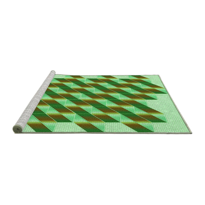 Sideview of Machine Washable Transitional Seaweed Green Rug, wshpat3314grn