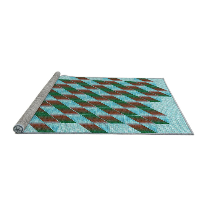Sideview of Machine Washable Transitional Dark Olive Green Rug, wshpat3314lblu