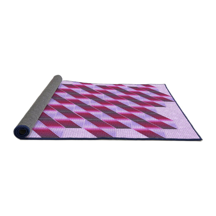 Thickness of Patterned Medium Violet Red Pink Rug, pat3314pur