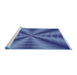 Sideview of Machine Washable Transitional Blue Rug, wshpat3315blu